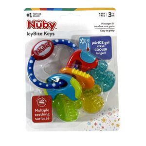 Nuby IcyBite Keys Teething Toys 3m+, BPA‎ Free, Colorful, Soothing